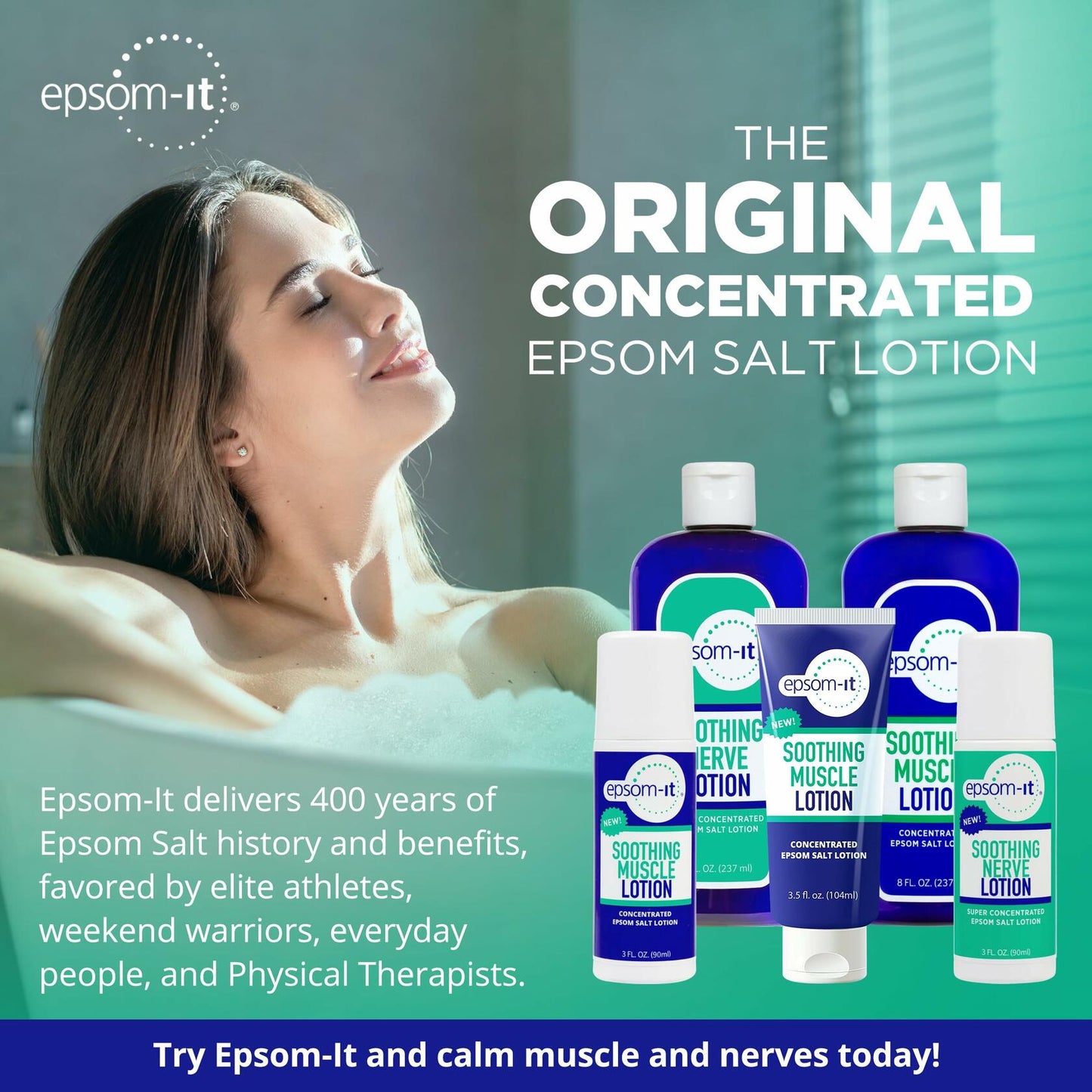 Epsom-It Soothing Muscle Lotion - Roll On Epsom Salt Lotion with Arnica for
