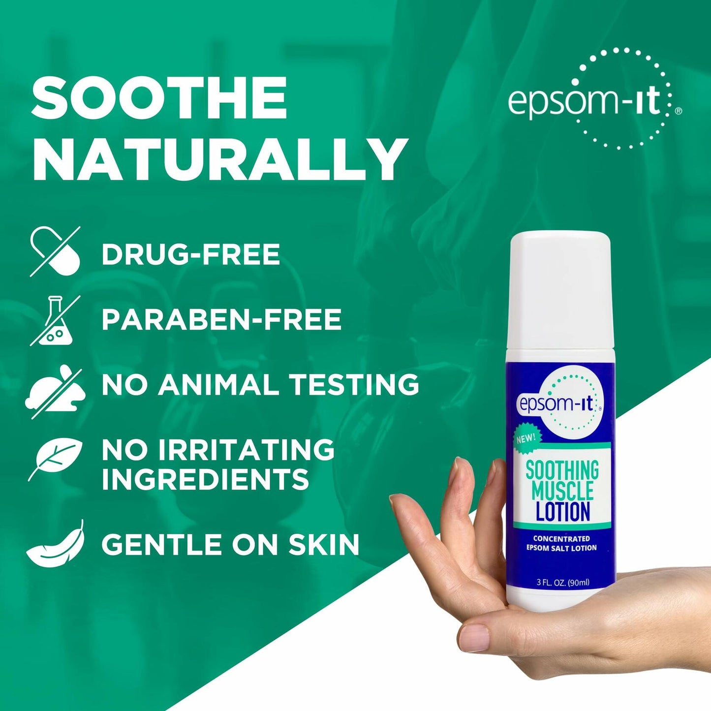 Epsom-It Soothing Muscle Lotion - Roll On Epsom Salt Lotion with Arnica for