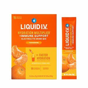 Liquid I.V.® Tangerine Hydration Multiplier® +Immune Support Powdered Electrolyte Drink Mix 15 Count Packets