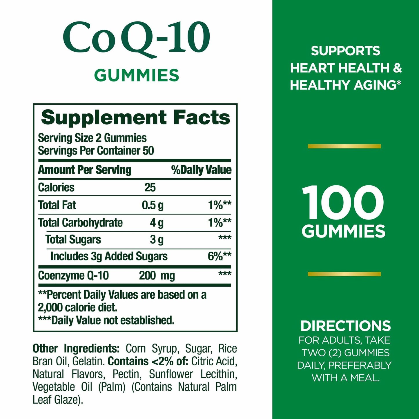 Nature's Bounty CoQ10 Gummies, Supports Heart Health, CoQ10 200mg, Peach Mango Flavor, 100 Count