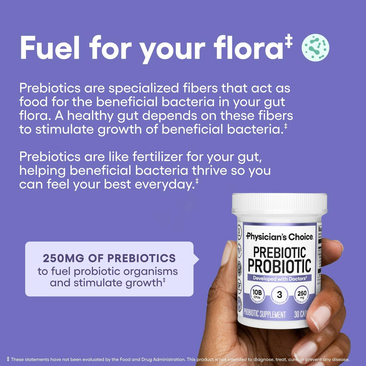 Physician's CHOICE Prebiotic-Probiotic - Multi-Strain Probiotics & Synergistic Prebiotics -Designed for Digestive Health, Supporting Gut Microbiome - Powerful PrePro for Gut Health - for Women & Men