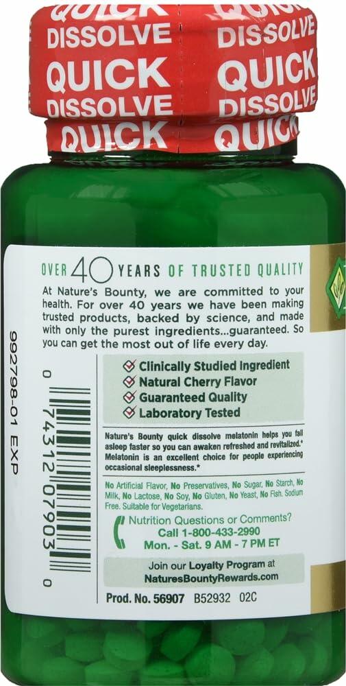 Nature's Bounty Melatonin 3 mg Tablets 240 Tablets (Pack of 1)