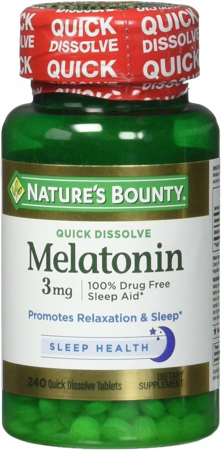 Nature's Bounty Melatonin 3 mg Tablets 240 Tablets (Pack of 1)