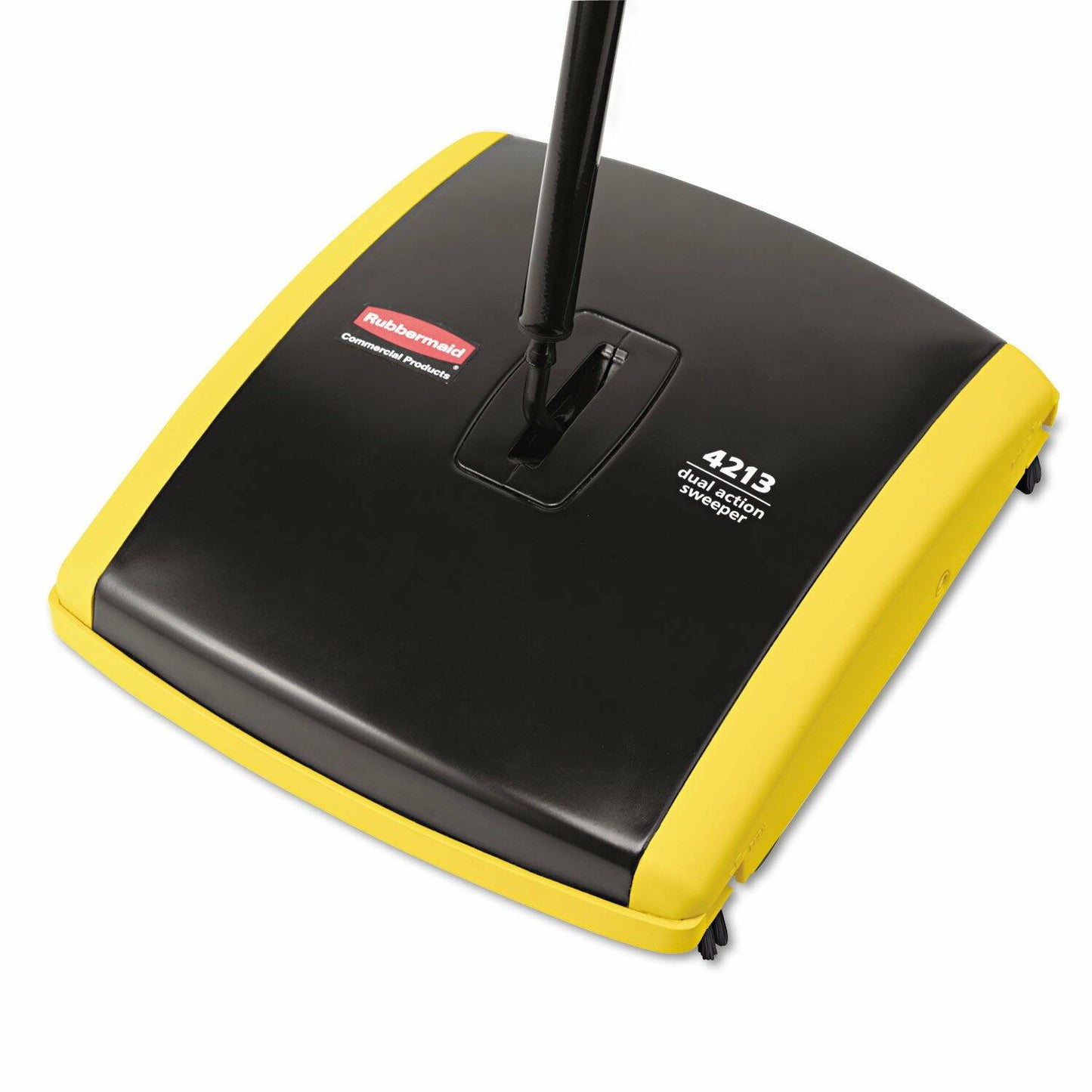 Rubbermaid Commercial Products Executive Series 7.5" Dual-Action Bristle Mechanical Sweeper, Cordless, Black, Collects Dust, Dirt, and Debris from Hard Floors and Carpet