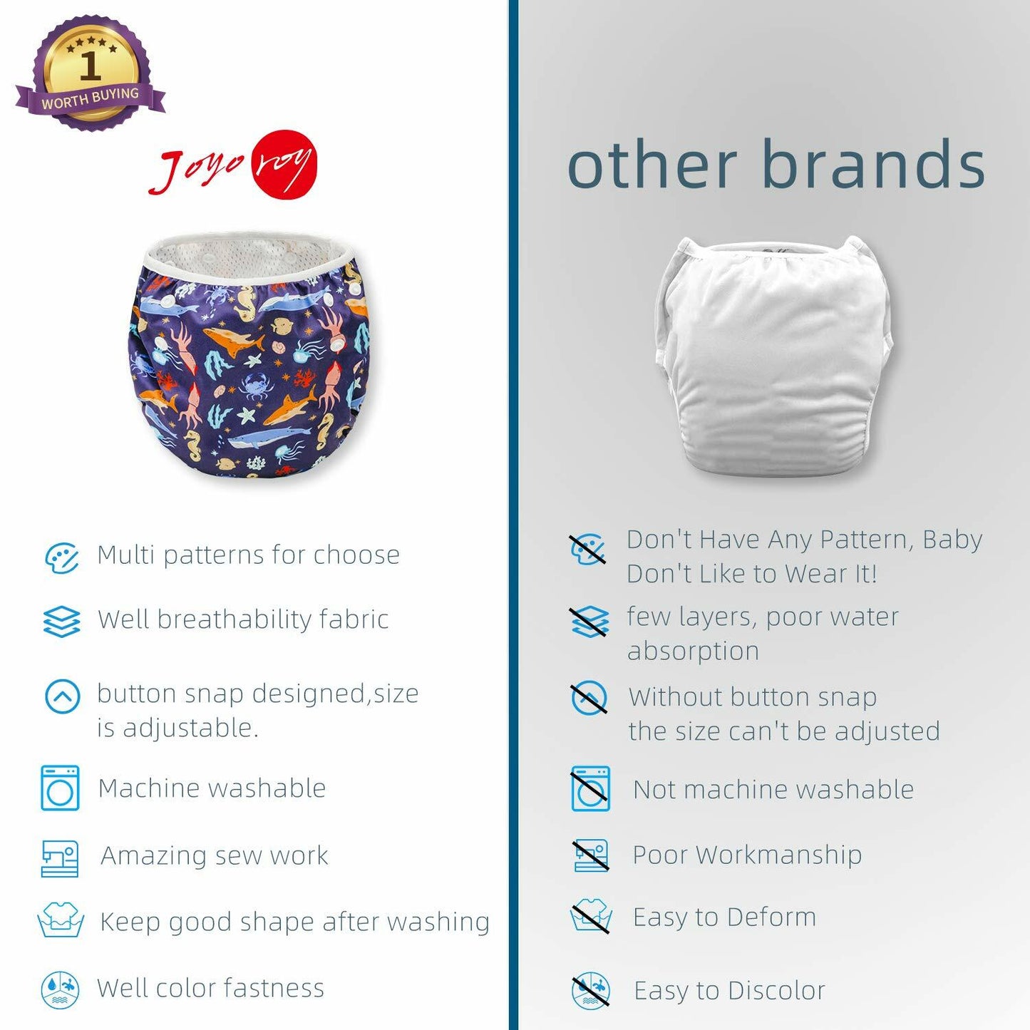 Joyo roy Swim Diapers Infant Swim Diaper Reusable Swim Diapers Swimming Diapers Waterproof Diapers for Swimming Water Diaper Toddler Swim Diaper Swimmer Diapers Baby Swim Diaper Reusable Girls 0-2t