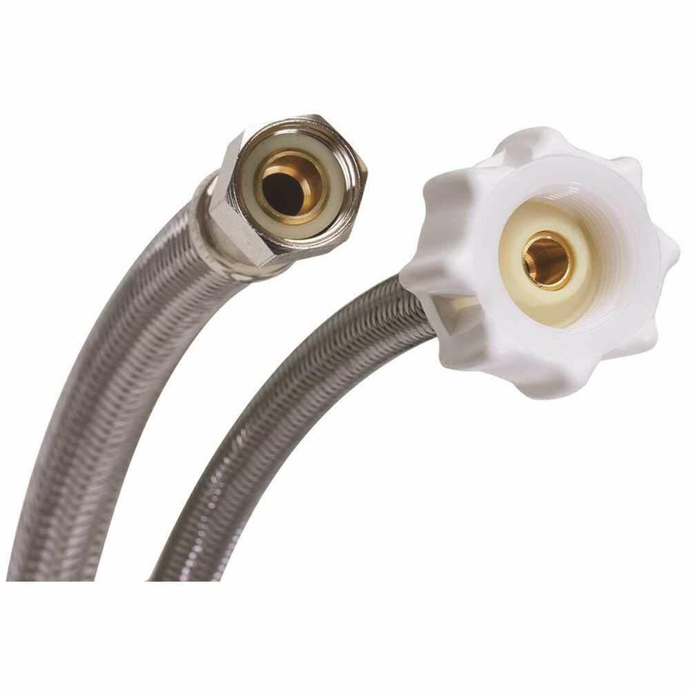 Fluidmaster B1T09CS CLICK SEAL Toilet Connector, Braided Stainless Steel - 3/8 Female Compression Thread x 7/8 Female Ballcock Thread, 9-Inch Length