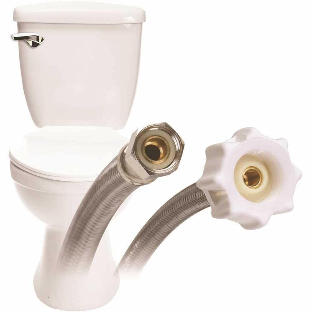 Fluidmaster B1T09CS CLICK SEAL Toilet Connector, Braided Stainless Steel - 3/8 Female Compression Thread x 7/8 Female Ballcock Thread, 9-Inch Length