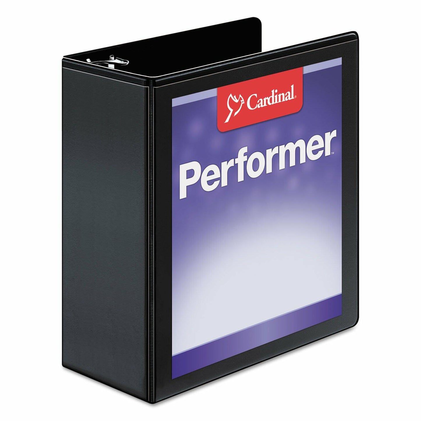 Cardinal Performer 3-Ring Binder, 4", Non-Locking Slant-D Rings, 835-Sheet Capacity, ClearVue Presentation Binder, Nonstick, PVC-Free, Black (17811CB)