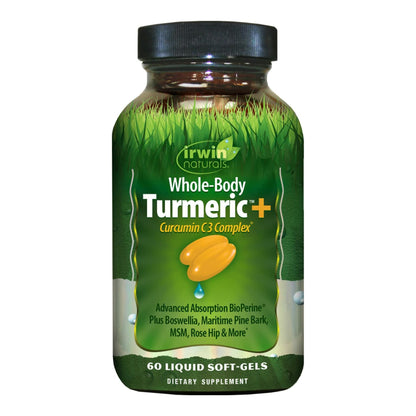 Irwin Naturals Whole-Body Turmeric+ - 60 Liquid Softgels - BioPerine Complex