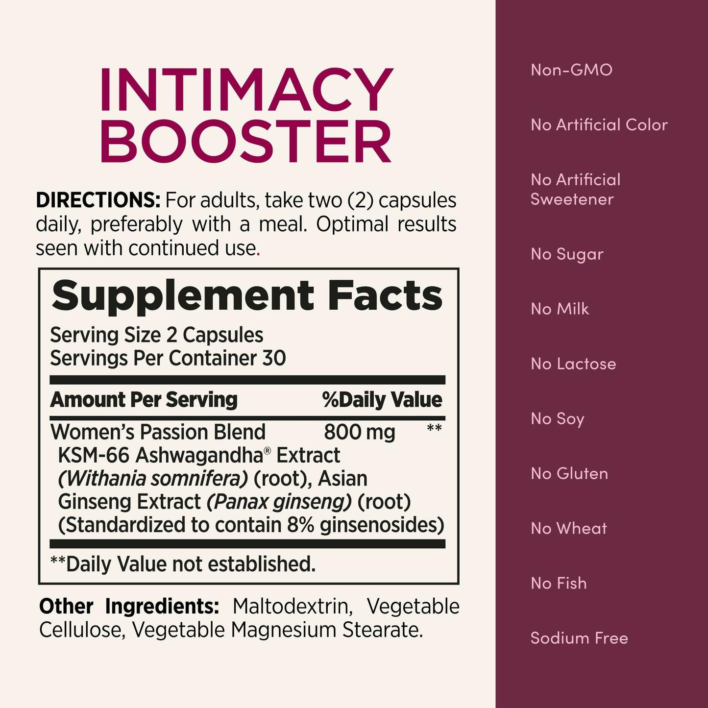 Nature's Bounty Optimal Solutions Intimacy Booster, Clinically Shown to Enhance