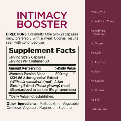 Nature's Bounty Optimal Solutions Intimacy Booster, Clinically Shown to Enhance