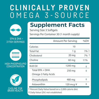 Kori Krill Oil Omega 3 Supplement, Antarctic Krill Oil with Superior Absorption vs Fish Oil Alternative exp 09/2025