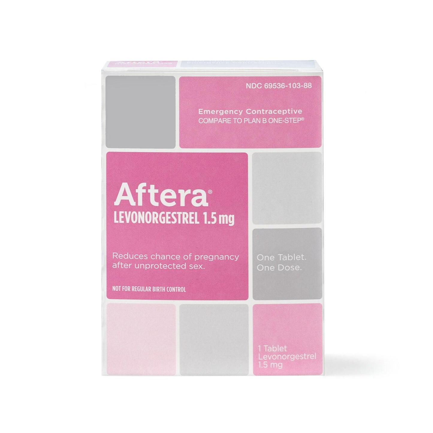 Aftera Levonogrestrel 1.5mg. Emergency Contraceptive. Compared to Plan B One-Step