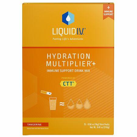 Liquid I.V.® Tangerine Hydration Multiplier® +Immune Support Powdered Electrolyte Drink Mix  15 Count Packets