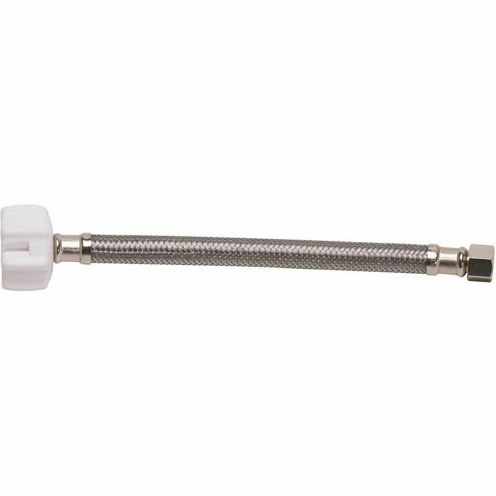 Fluidmaster B1T09CS CLICK SEAL Toilet Connector, Braided Stainless Steel - 3/8 Female Compression Thread x 7/8 Female Ballcock Thread, 9-Inch Length