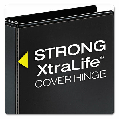Cardinal Performer 3-Ring Binder, 4", Non-Locking Slant-D Rings, 835-Sheet Capacity, ClearVue Presentation Binder, Nonstick, PVC-Free, Black (17811CB)