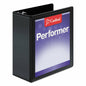 Cardinal Performer 3-Ring Binder, 4", Non-Locking Slant-D Rings, 835-Sheet Capacity, ClearVue Presentation Binder, Nonstick, PVC-Free, Black (17811CB)